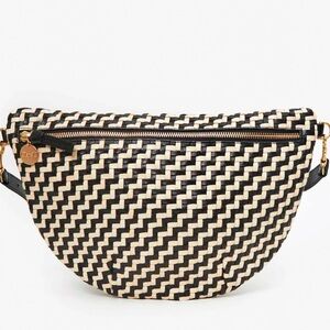 Clare Viver Grande Fanny in Black & Cream Woven Zig-Zag NWT and dust bag